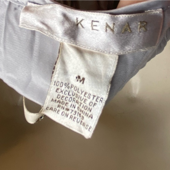 Kenar gray/silvertone crinkle tank top w/ beads & sequins - Picture 4 of 6